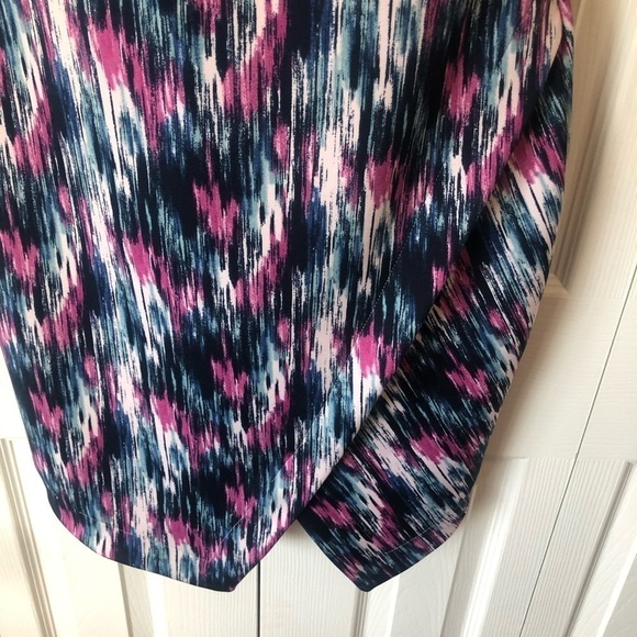 Attention Cap Sleeve Multicolor Hi Low Fitted Dress Size M - Picture 7 of 9